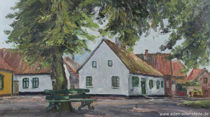 Jever, Stadt, Am Wall, 1960, 65,5x37 cm, Öl auf Leinwand, Besitz Schlossmuseum Jever (WV-Nr. 776)