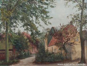 Jever, Stadt, Anlagen in Jever im Herbst, 63x49 cm, 1930er, Öl auf Leinwand, Privatbesitz (WV-Nr. 919)