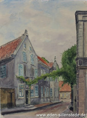 Jever, Stadt, Apothekerstraße, 1944, 30,1x40,3 cm, Aquarell, Besitz Schlossmuseum Jever (WV-Nr. 805)