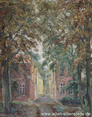 Jever, Stadt, Frl.-Marien-Straße, 1940-50er, 37,5x47,5 cm, Öl auf Leinwand, Privatbesitz (WV-Nr. 985)