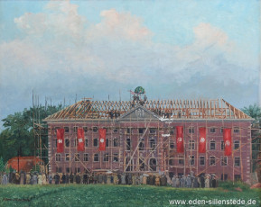 Jever, Stadt, Landkreisgebäude, 1937, 67x54 cm, Öl auf Karton, Besitz Schlossmuseum Jever (WV-Nr. 755)