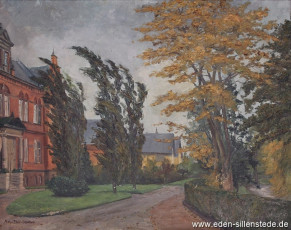 Jever, Stadt, Mariengymnasium, 1930er, 68,5x54,5 cm, Öl auf Leinwand, Privatbesitz (WV-Nr. 1376)