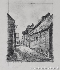 Jever, Stadt, Rösterföhr, 1940er, 26x31 cm, Kohlezeichnung, Nachlass Arthur Eden (WV-Nr. 218)
