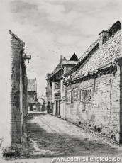 Jever, Stadt, Rösterföhr, um 1948, Kohlezeichnung, Quelle Buch Jever im Bild, gestern und heute, Seite 22 (WV-Nr. 902)