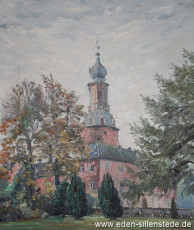 Jever, Stadt, Schloss, 1950er, 57x67 cm, Öl auf Leinwand, Privatbesitz (WV-Nr. 1112)