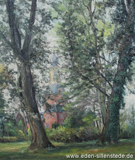 Jever, Stadt, Schloss, 1950er, 60x71 cm, Öl auf Leinwand, Privatbesitz (WV-Nr. 729)