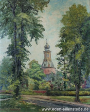 Jever, Stadt, Schloss, 1960, 60,5x74,5 cm, Öl auf Leinwand, Besitz Schlossmuseum Jever (WV-Nr. 790)