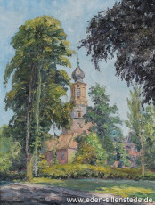 Jever, Stadt, Schloss, 1960er, 58x76,5 cm, Öl auf Leinwand, Besitz Gemeinde Wangerland (WV-Nr. 501)