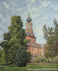 Jever, Stadt, Schloss, 1972,59x72 cm, Öl auf Leinwand, Privatbesitz (WV-Nr. 924)