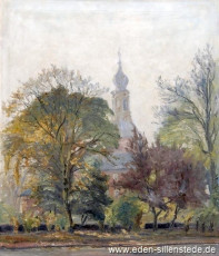 Jever, Stadt, Schloss Jever um 1955, 70x60 cm, Öl auf Leinwand, Privatbesitz (WV-Nr. 923)