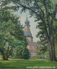 Jever, Stadt, Schloss, um 1960, 56,5x68,5 cm, Öl auf Leinwand, Privatbesitz (WV-Nr. 1398)