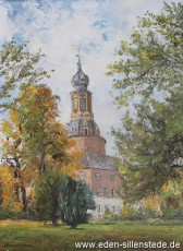 Jever, Stadt, Schloss,1960er, 50x68 cm, Öl auf Leinwand, Privatbesitz (WV-Nr. 885)