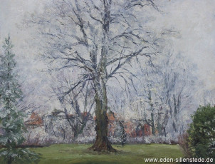 Jever, Stadt, Schlosspark, 1940-50er, 52x40,4 cm, Öl auf Leinwand, Privatbesitz (WV-Nr. 683)