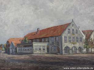 Jever, Stadt, Schütting, 1970, 80,7x60,4 cm, Öl auf Leinwand, Besitz Landkreis Friesland (WV-Nr. 610)