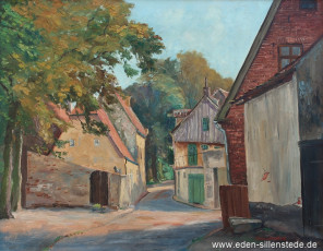 Jever, Stadt, Steinstraße, 1939, 58x45 cm, Öl auf Leinwand, Privatbesitz (WV-Nr. 1060)