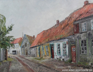 Jever, Stadt, Steinstraße, 1966, 51x39 cm, Öl auf Leinwand, Besitz Schlossmuseum Jever (WV-Nr. 768)