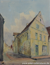 Jever, Stadt, Waagestraße, 1944, 32,3x42 cm, Besitz Schlossmuseum Jever (WV-Nr. 802)
