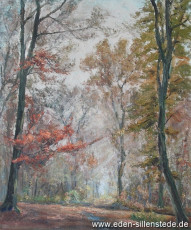 Jever, Umland, Herbst in Upjever, 1957, 58,5x70,5 cm, Öl auf Leinwand, Privatbesitz (WV-Nr. 1207)