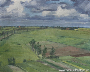 Jever, Umland, Straße Jever - Sillenstede, 1927, 63x50,7 cm, Öl auf Leinwand, Privatbesitz (WV-Nr. 843)