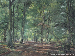 Jever, Umland, Verwilderter Park in Moorwarfen, 1940-50er, 105x80 cm, Öl auf Leinwand, Nachlass Arthur Eden (WV-Nr. 72)