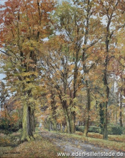 Kniphausen, Allee, 1970er, 59,5x74 cm, Öl auf Leinwand, Privatbesitz (WV-Nr. 1028)