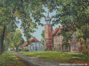 kniphausen-innenhof-der-burg-um-1970-808x607-cm-oel-auf-leinwand-privatbesitz-wv-nr.-17-1