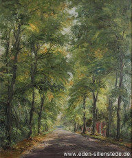 Moorhausen, Gut Mettcker, 1958, 70x84 cm, Öl auf Leinwand, Besitz Sophienstift Jever (WV-Nr. 643)
