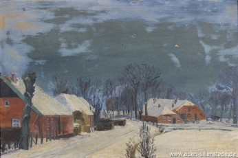 Oldorf, Neuwarfer Straße, 1920er, 73x49 cm, Öl auf Holz, Privatbesitz (WV-Nr. 1017)