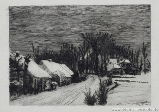 Oldorf, Neuwarfer Strasse, 1925, 14,5x10 cm, Radierung, Nachlass Arthur Eden (WV-Nr. 268)