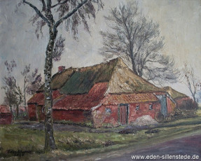 Plaggenburg, Bauernhaus, 1964, 60x47 cm, Öl auf Leinwand, Privatbesitz (WV-Nr. 928)