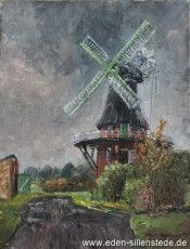 Poghausen, Mühle, 1963, 34,5x44,5 cm, Öl auf Leinwand, Nachlass Arthur Eden (WV-Nr. 118)