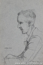 Portrait, Bauer Ahlrichs, 1945, 15x22,6 cm, Bleistift auf Papier, Nachlass Arthur Eden (WV-Nr. 410)