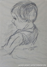 Portrait, Dirk Eggers, 1970, 20x28 cm, Bleistiftzeichnung, Nachlass Arthur Eden (WV-Nr. 94)