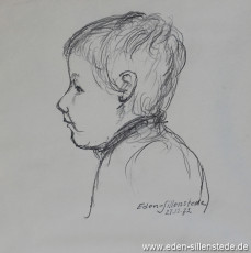 Portrait, Dirk Eggers, 1972, 18x18 cm, Bleistiftzeichnung, Nachlass Arthur Eden (WV-Nr. 93)
