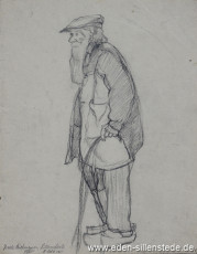 Portrait, Dude Nietmann Sillenstede, 1920, 22x28 cm, Bleistiftzeichnung, Nachlass Arthur Eden (WV-Nr. 261)