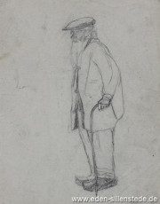 Portrait, Dude Nietmann Sillenstede, 1920, 22x28 cm, Bleistiftzeichnung, Nachlass Arthur Eden (WV-Nr. 262)