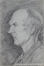 Portrait, Ein Mann, 1945, 15x22,5 cm, Bleistift auf Papier, Nachlass Arthur Eden (WV-Nr. 448)