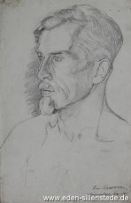 Portrait, Ein Schweizer, 1945, 20x33 cm, Bleistift auf Papier, Nachlass Arthur Eden (WV-Nr. 363)