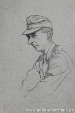 Portrait, Ein Unbekannter, 1945, 15x22,5 cm, Bleistift auf Papier, Nachlass Arthur Eden (WV-Nr. 455)