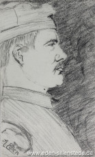 Portrait, Enno Eden, 1920er, 15,7x25,5 cm, Kohlezeichnung, Nachlass Arthur Eden (WV-Nr. 342)