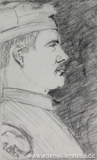 Portrait, Heino Eden, 1920er, 15,7x25,5 cm, Kohlezeichnung, Nachlass Arthur Eden (WV-Nr. 342)