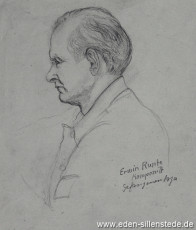 Portrait, Erwin Runte, 1945, 18,5x20 cm, Bleistift auf Papier, Nachlass Arthur Eden (WV-Nr. 364)