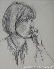 Portrait, Frl. Meike Oncken, 1966, 23,5x29 cm, Bleistiftzeichnung, Privatbesitz (WV-Nr. 542)