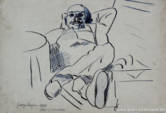 Portrait, Georg Janßen, 1920, 35x25 cm, Tuschezeichnung, Nachlass Arthur Eden (WV-Nr. 263)