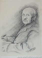 Portrait, Georg Janßen, 1940er, 29x37 cm, Bleistiftzeichnung, Besitz Schlossmuseum Jever (WV-Nr. 906)