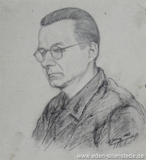 Portrait, H. Schrey 1945, 14,5x20 cm, Bleistift auf Papier, Nachlass Arthur Eden (WV-Nr. 418)