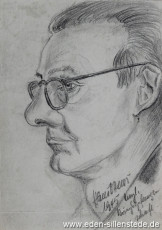 Portrait, Hans Neus, 1945, 10,5x14,7 cm, Bleistift auf Papier, Nachlass Arthur Eden (WV-Nr. 390)
