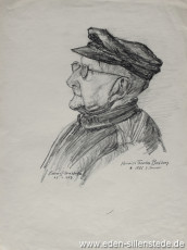 Portrait, Heinrich Theodor Badberg, 1964, 29,5x39,5 cm, Bleistiftzeichnung, Nachlass Arthur Eden (WV-Nr. 164)