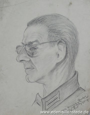 Portrait, Herr Becker, 1945, 18x22 cm, Bleistift auf Papier, Nachlass Arthur Eden (WV-Nr. 439)