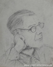 Portrait, Herr Krempe, 1945, 16,5x20,5 cm, Bleistift auf Papier, Nachlass Arthur Eden (WV-Nr. 412)